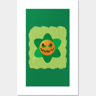 flowers pumpkin Halloween design 2023 Posters and Art